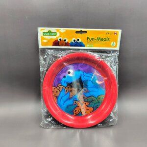 Set of 2 Sesame Street Cookie Monster Fun Meals Plastic Plates Lenticular
